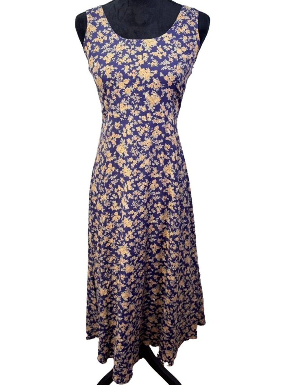 Vintage Rabbit Rabbit Designs Rayon Floral Maxi Dress Cottagecore Boho USA